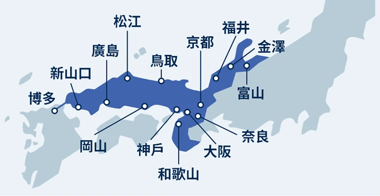 JR PASS各種周遊券的對應區域與購買連結 10 JR西日本全地區鐵路周遊券